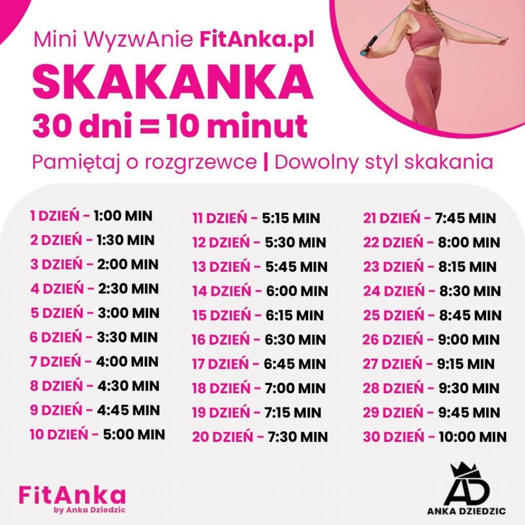 wyzwanie ze skakanka anka Dziedzic Fitanka